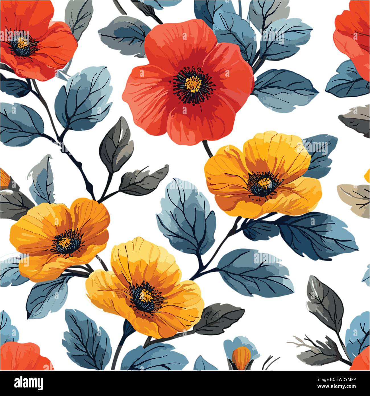 seamless floral pattern, Stock Vector