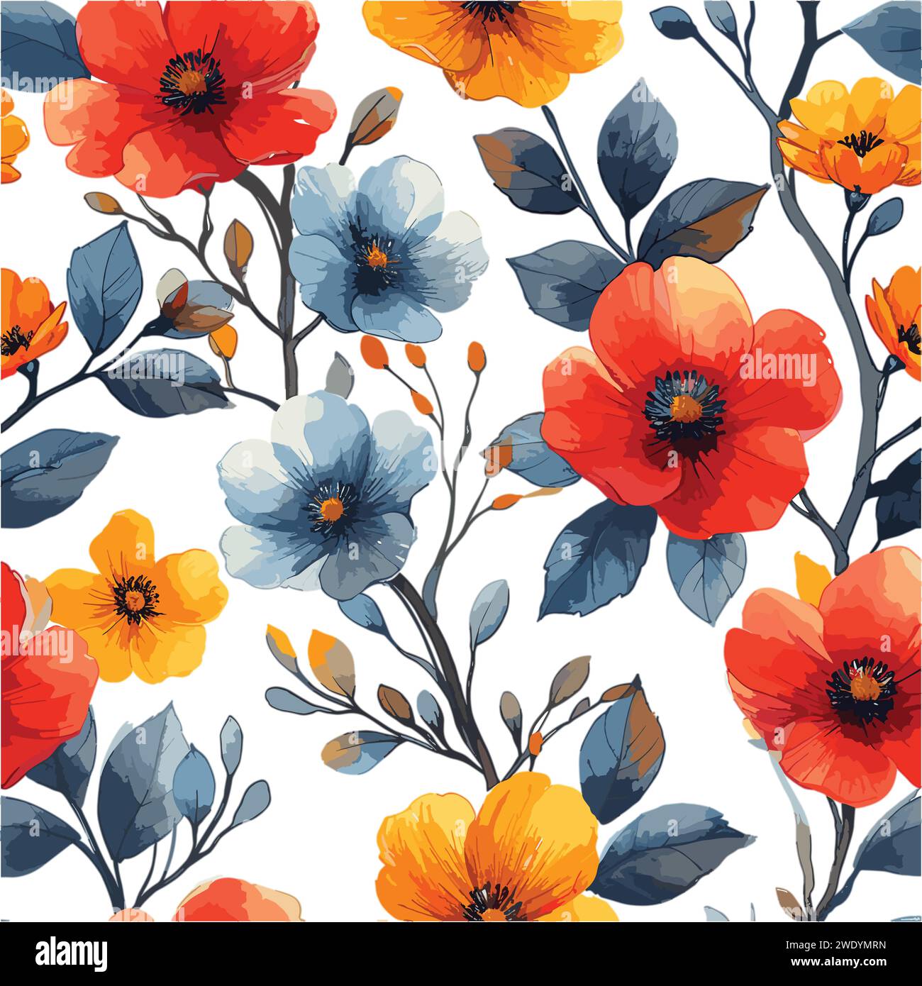 seamless floral pattern, Stock Vector