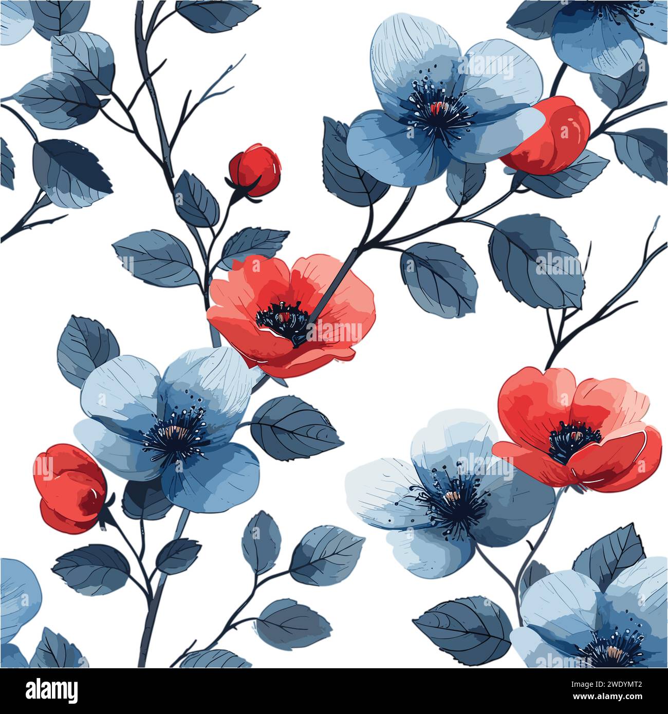 seamless floral pattern, Stock Vector