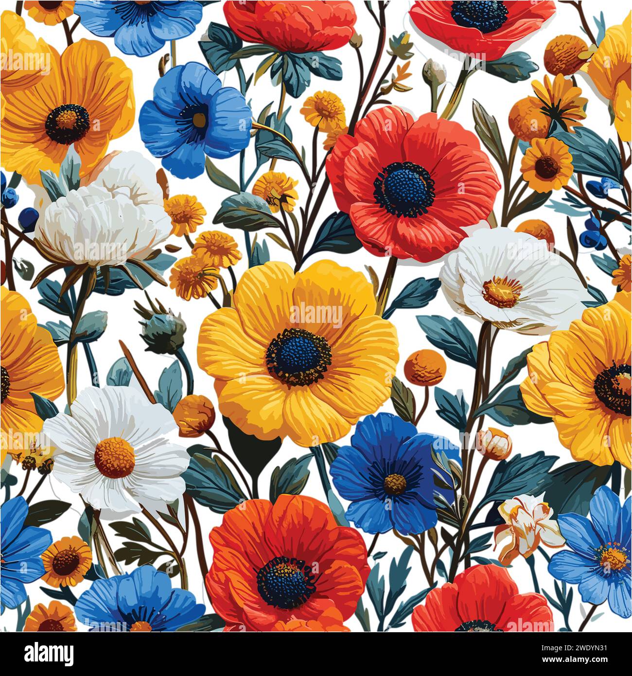 seamless floral pattern, Stock Vector
