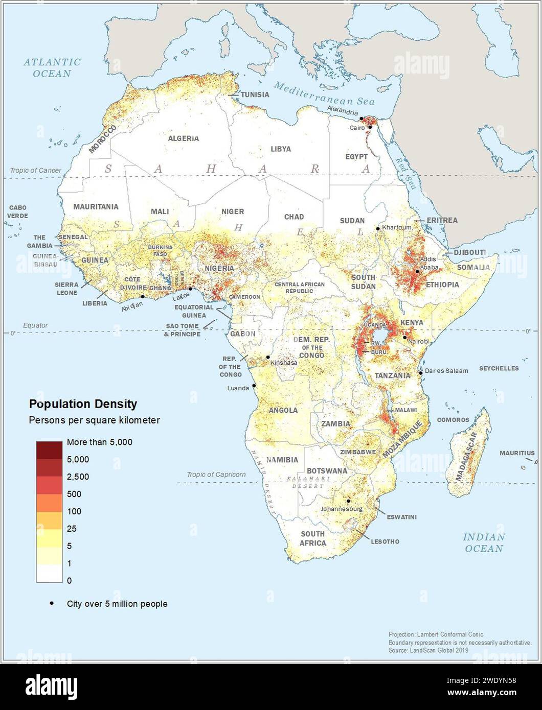 Africa Population Density 2019 Stock Photo Alamy