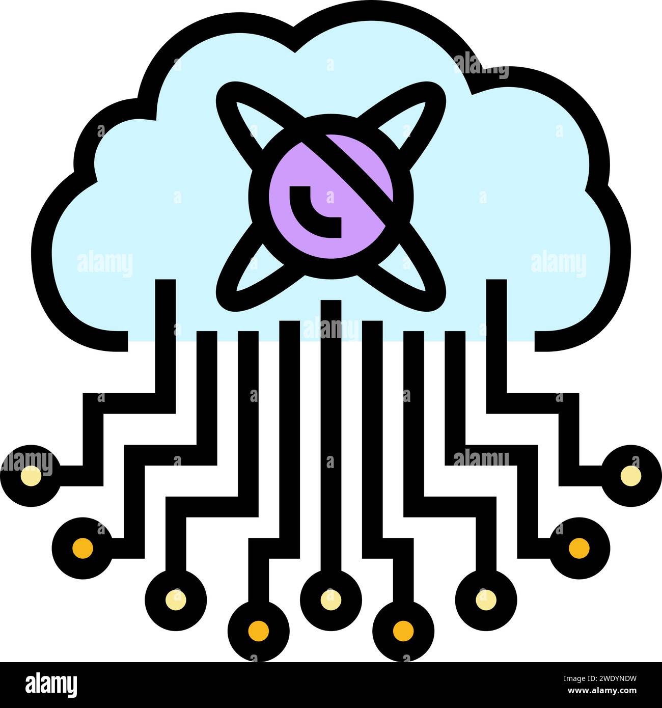 cloud computin quantum technology color icon vector illustration Stock Vector