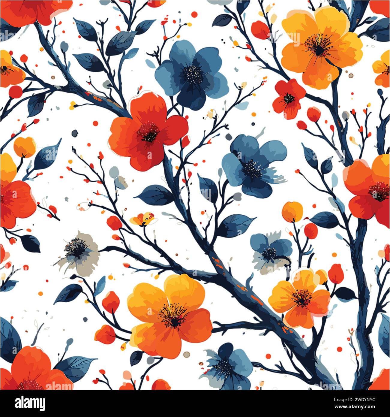 seamless floral pattern, Stock Vector