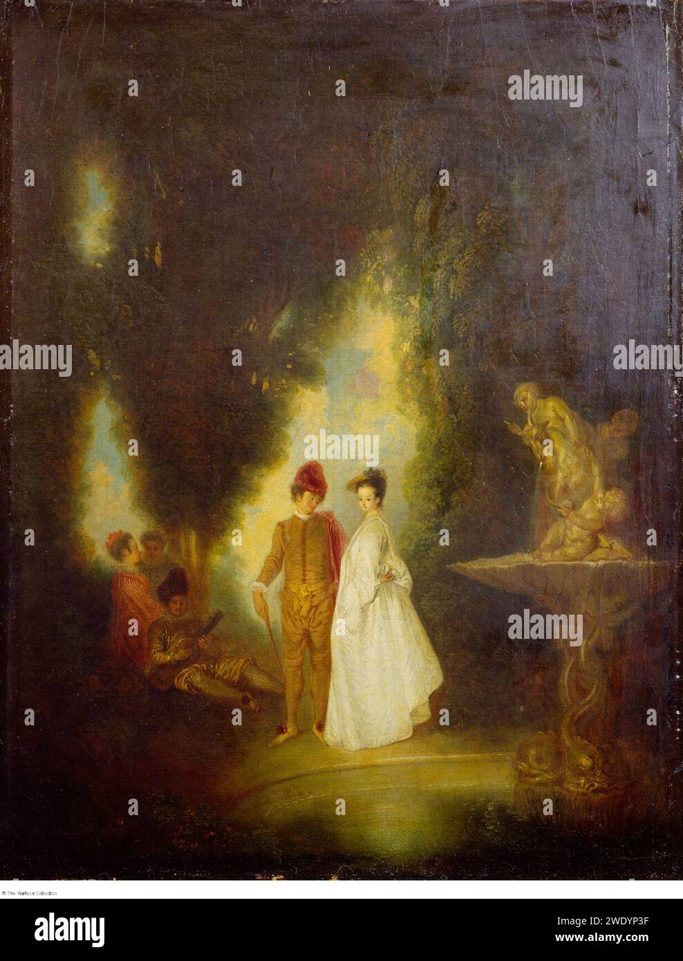 After Antoine Watteau - La cascade (The Fountain), P395 Stock Photo - Alamy