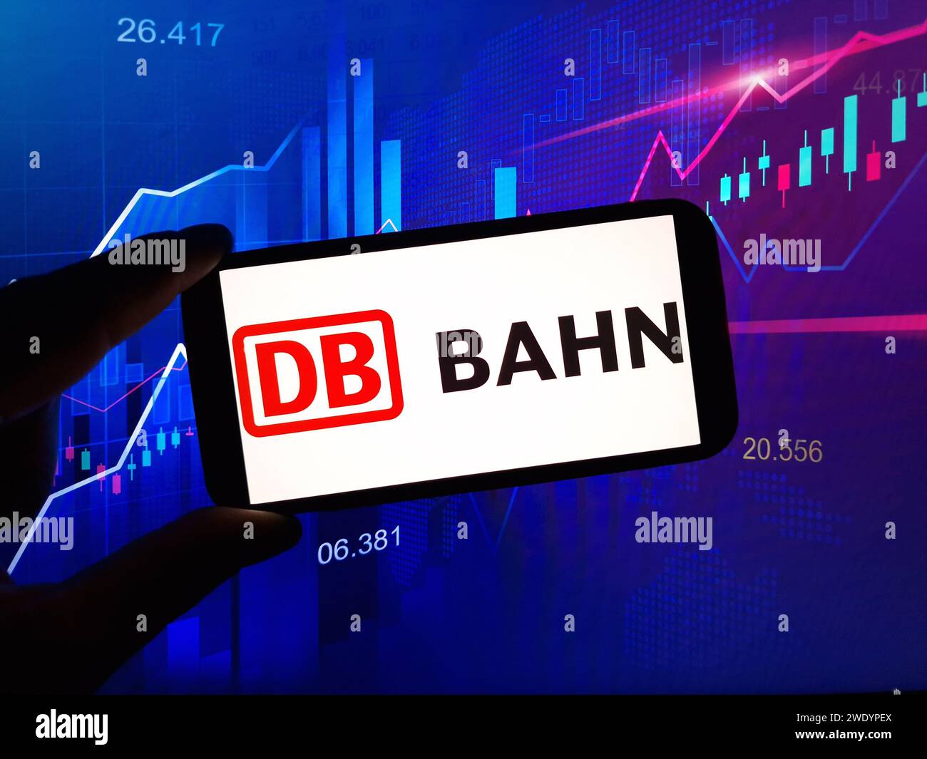 Konskie, Poland January 22, 2024 Deutsche Bahn company logo
