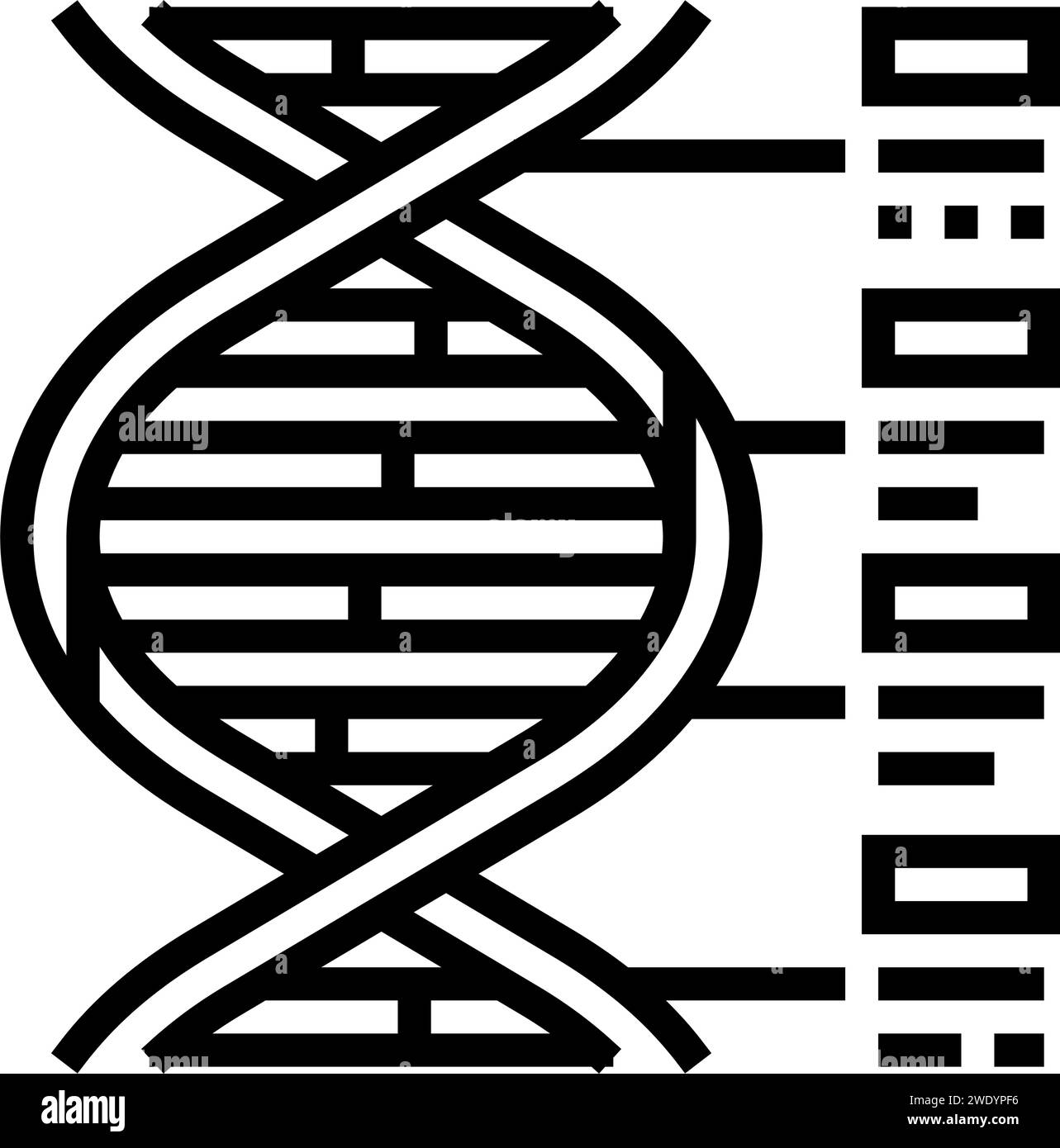 biological code cryptogenetics line icon vector illustration Stock ...