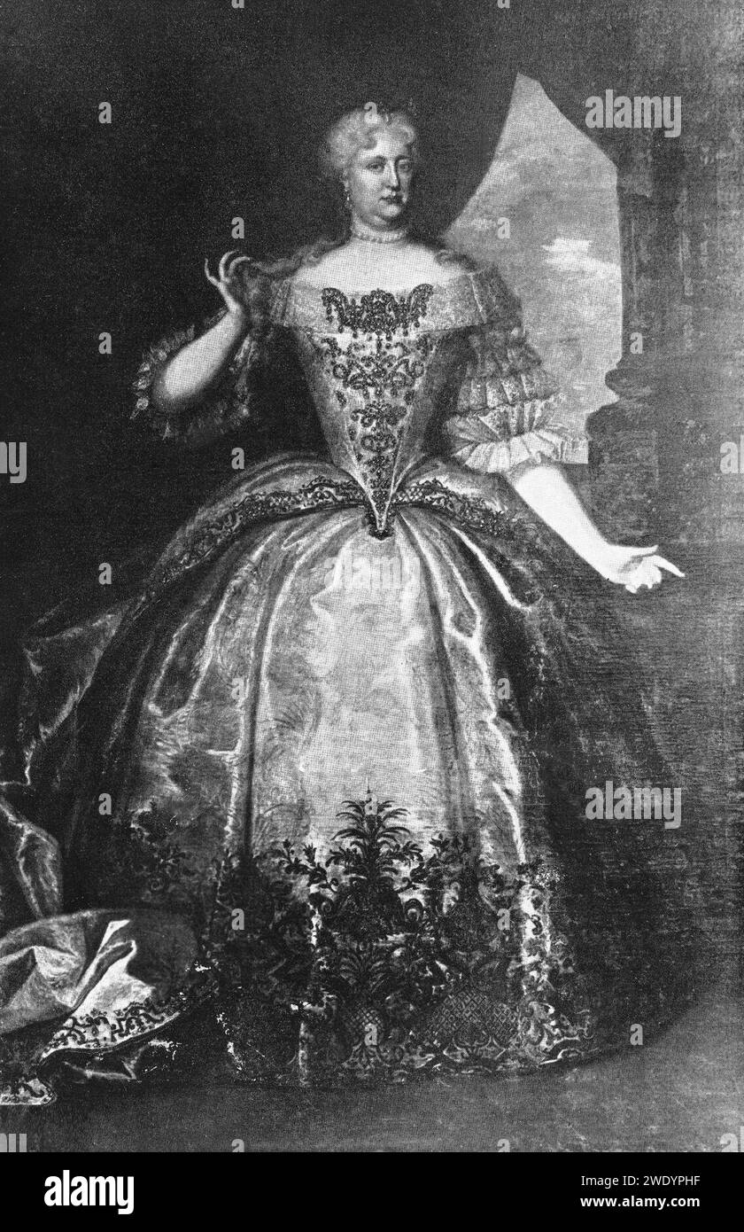 After J.I. Nilson - Presumed portrait of Empress Elisabeth Christine, so-called Maria Theresa. Stock Photo
