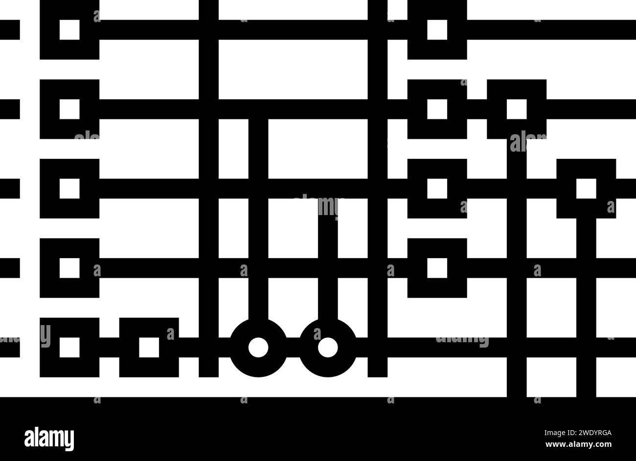 circuit quantum technology line icon vector illustration Stock Vector