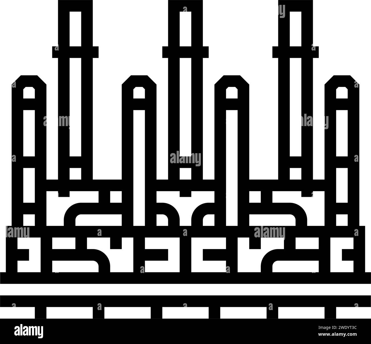 refinery oil industry line icon vector illustration Stock Vector Image ...