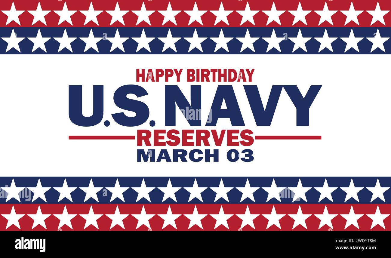 Happy Birthday US Navy Reserves Vector Template Design Illustration