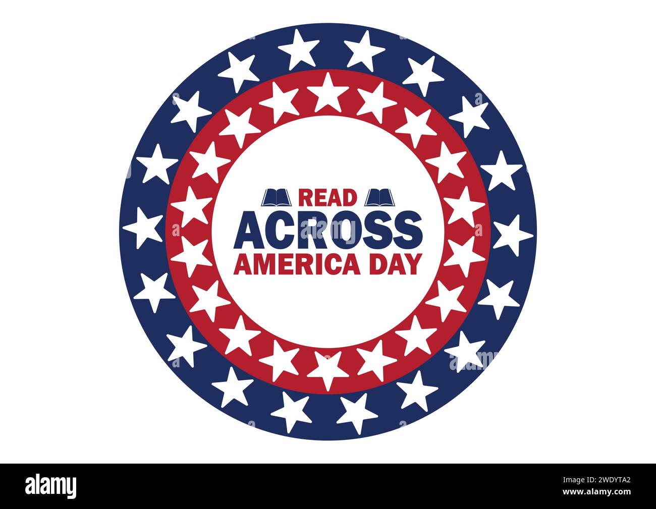 Read Across America Day Vector illustration. Holiday concept. Template for background, banner, card, poster with text inscription. Stock Vector