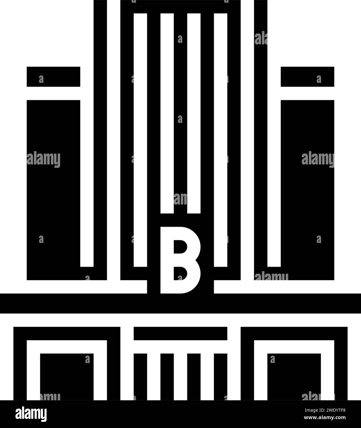 credit bank building glyph icon vector illustration Stock Vector Image ...