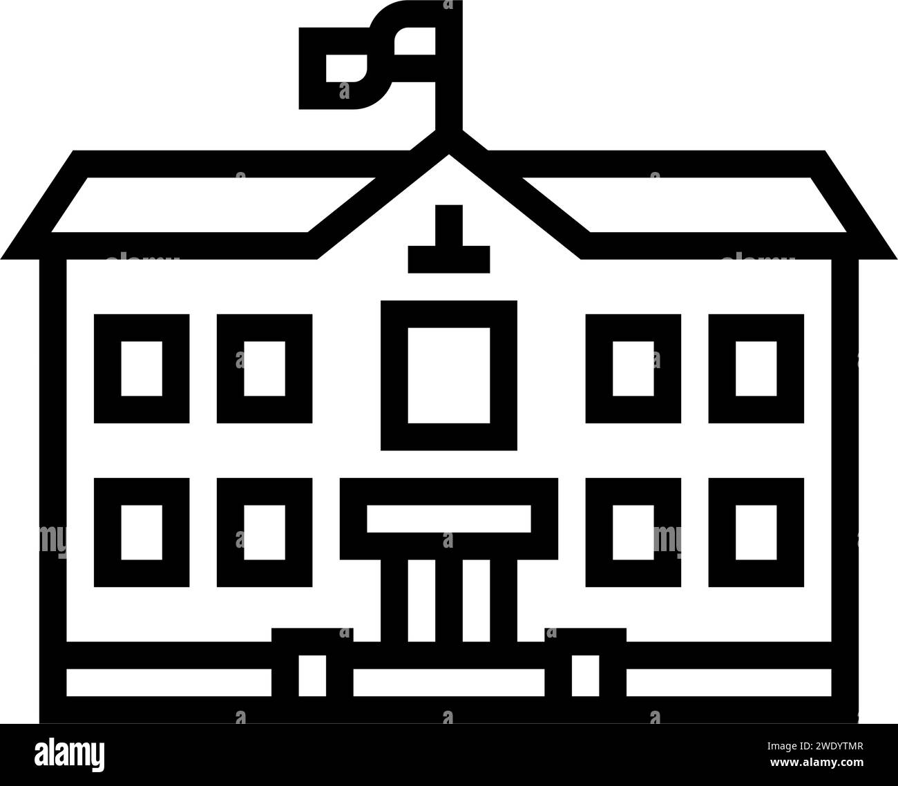 modern-school-building-line-icon-vector-illustration-stock-vector-image