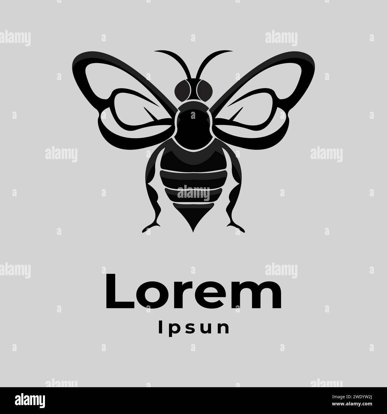Honey bee elegant logo design vector illustration Stock Vector Image