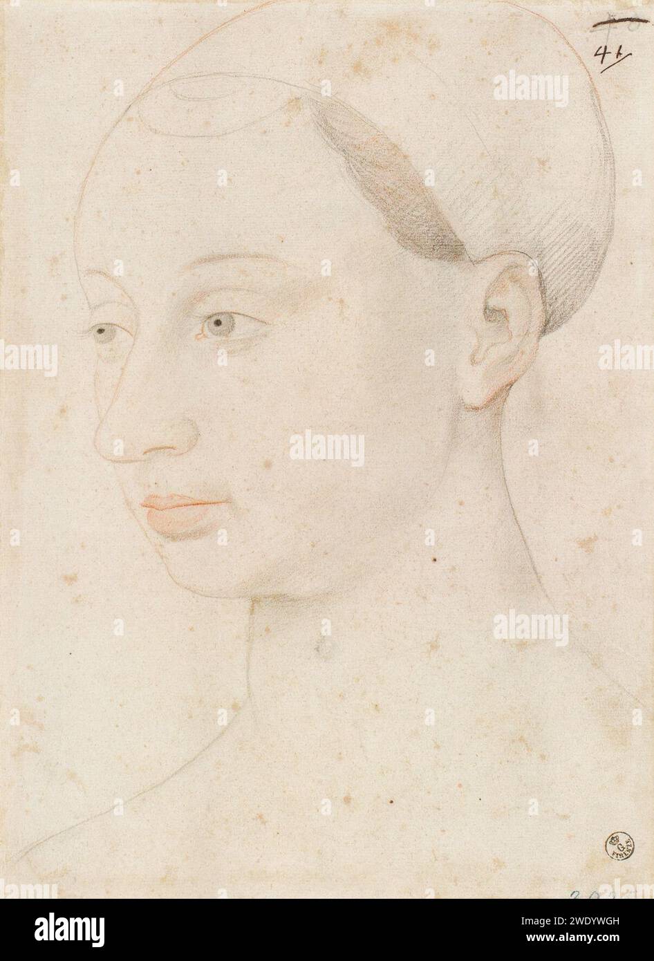Agnès Sorel - portrait anonyme d'après Jean Fouquet. Stock Photo