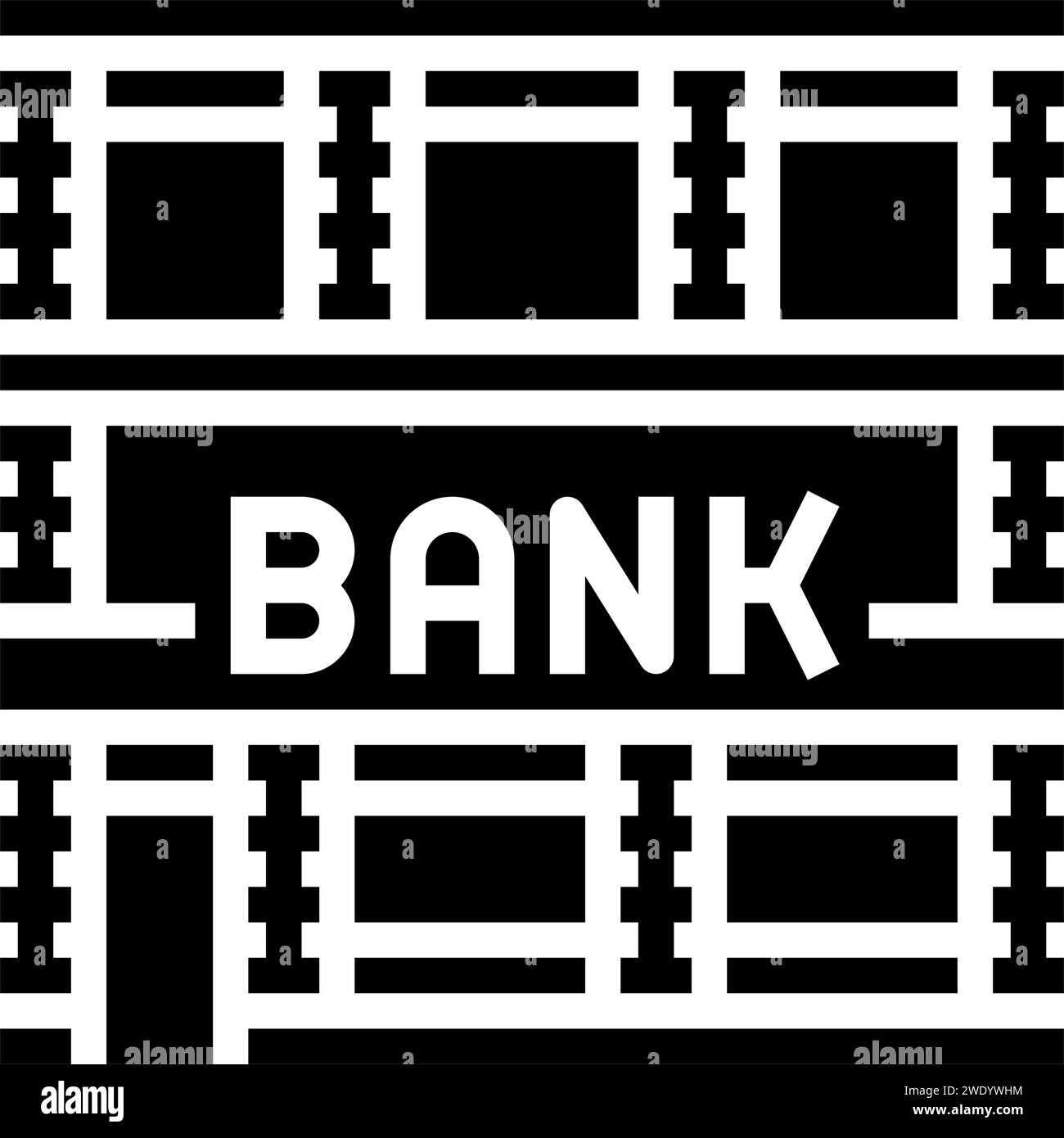 financial bank building glyph icon vector illustration Stock Vector ...