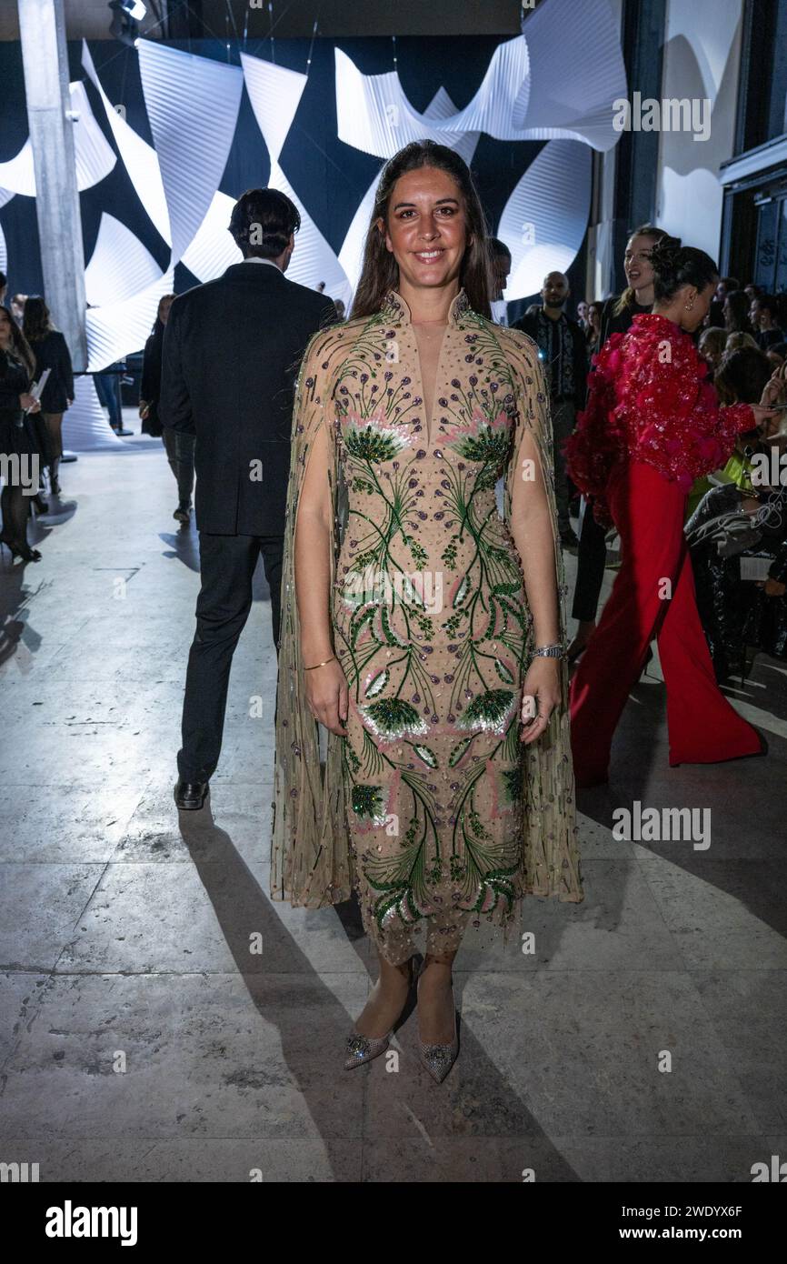 Paris, France. 22nd Jan, 2024. Egyptian opera singer (mezzo soprano) Farrah El-Dibany attends Lebanese Italian fashion designer Tony Ward Haute Couture Spring/Summer 2024 show, at ‘Palais de Tokyo', in Paris, France, on January 22, 2024. Photo by Ammar Abd Rabbo/ABACAPRESS.COM Credit: Abaca Press/Alamy Live News Stock Photo