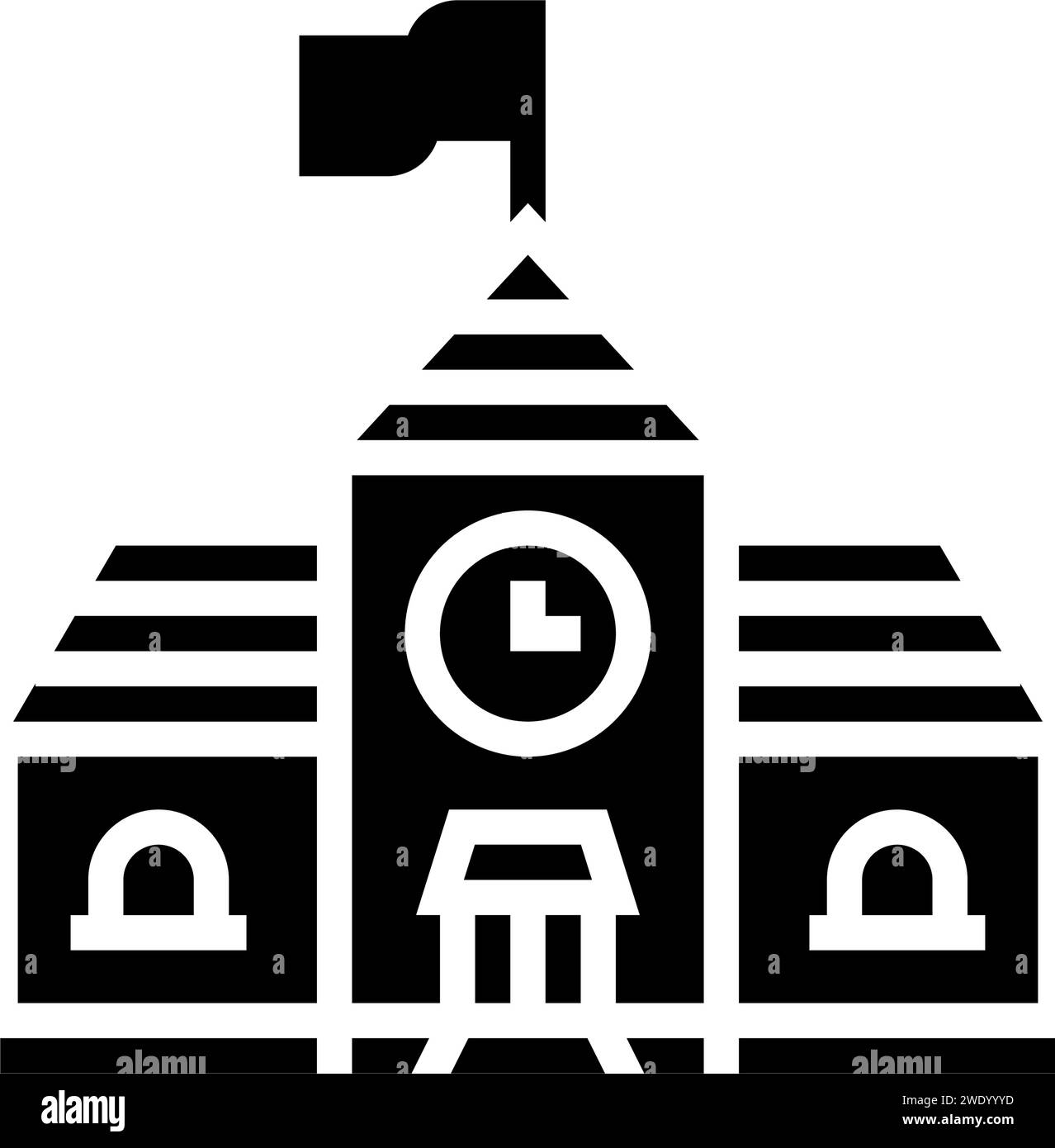 exterior school building glyph icon vector illustration Stock Vector ...