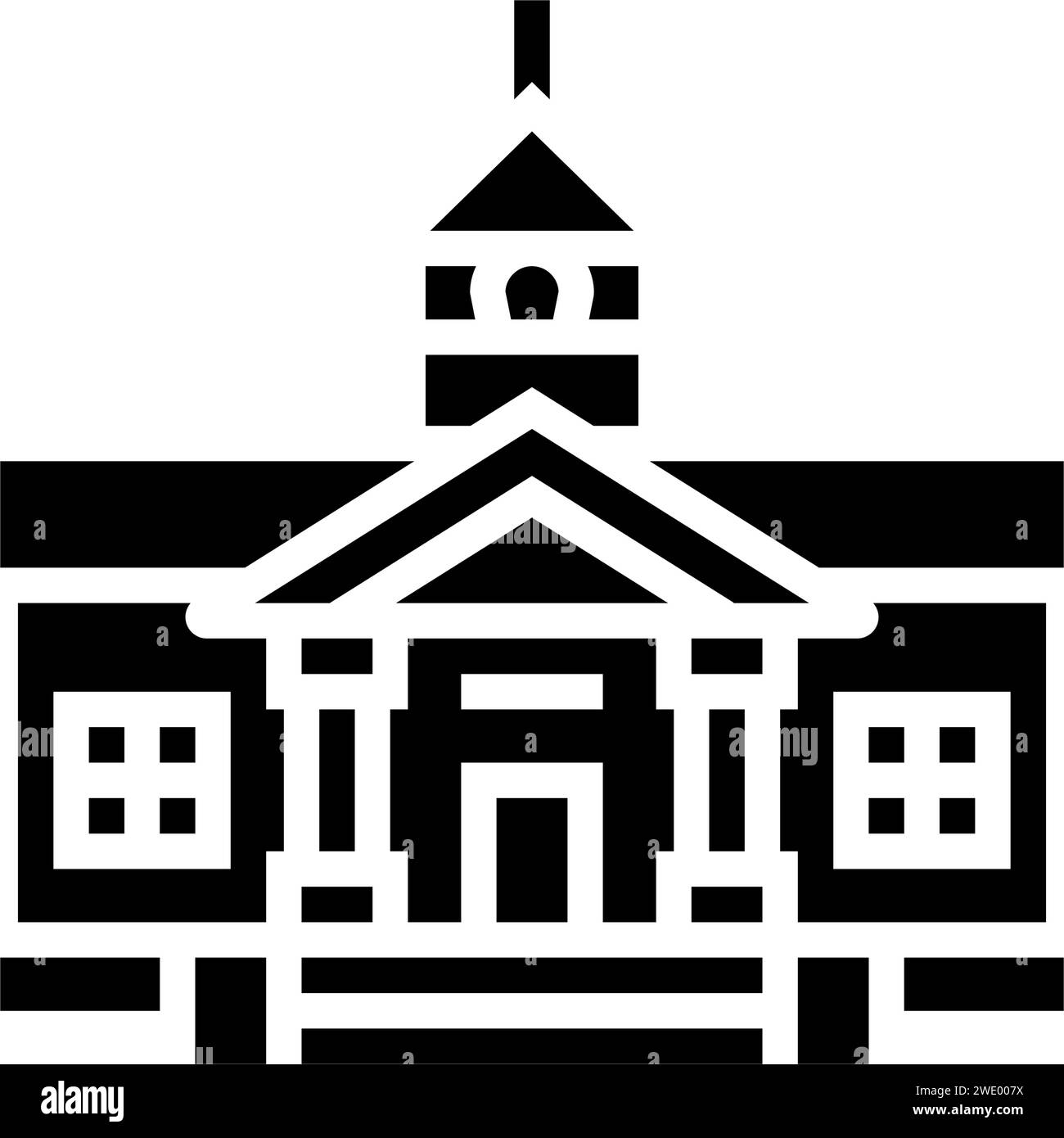 College School Building Glyph Icon Vector Illustration Stock Vector college-school-building-glyph-icon-vector-illustration-stock-vector