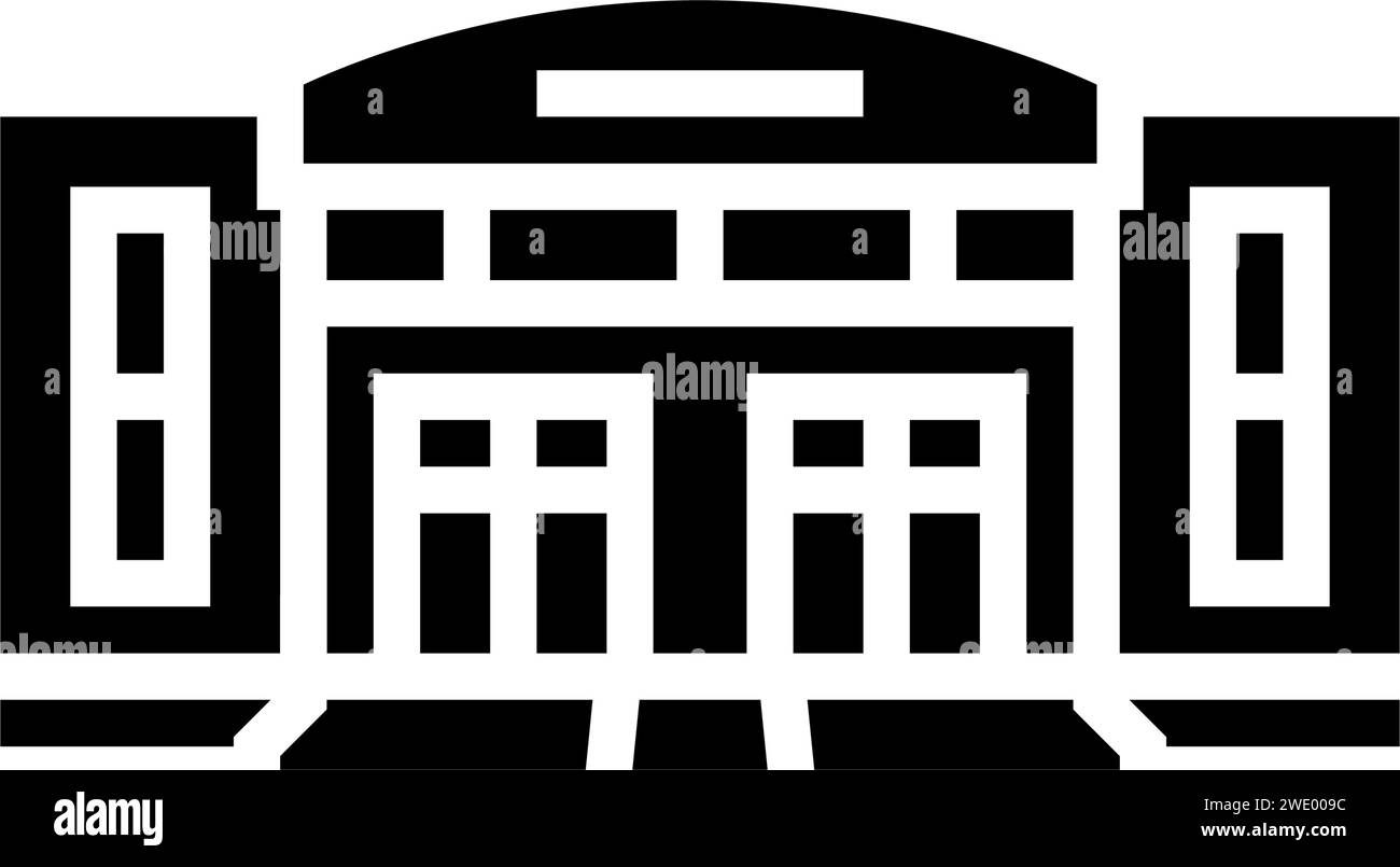 city school building glyph icon vector illustration Stock Vector Image ...