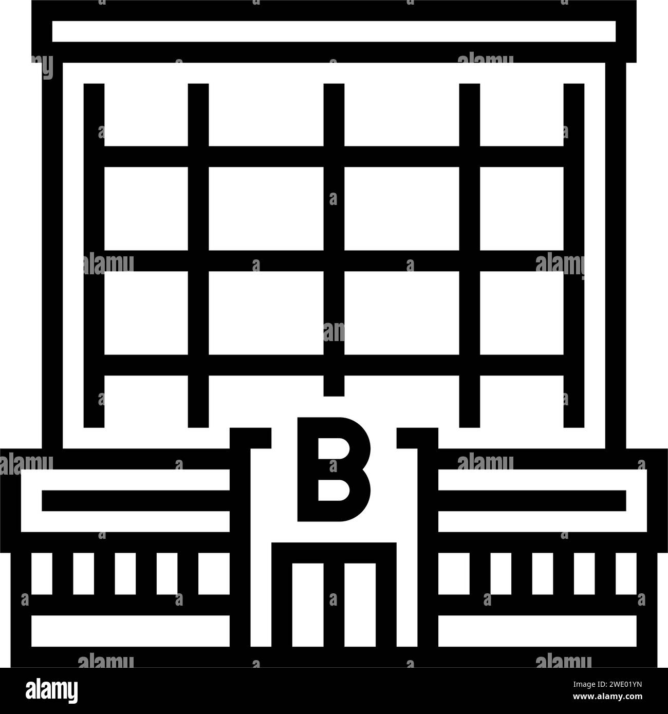 urban bank building line icon vector illustration Stock Vector Image ...
