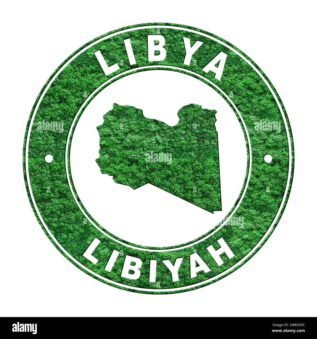 Map of Libya, CO2 emission concept, Clipping Path Stock Photo