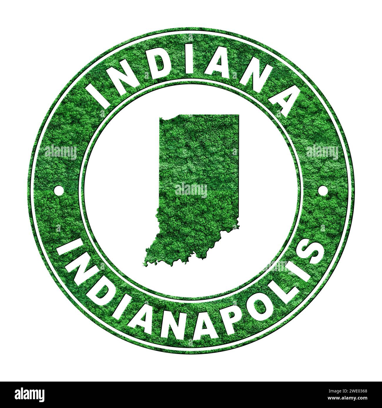 Map of Indiana, CO2 emission concept, Clipping Path Stock Photo Alamy