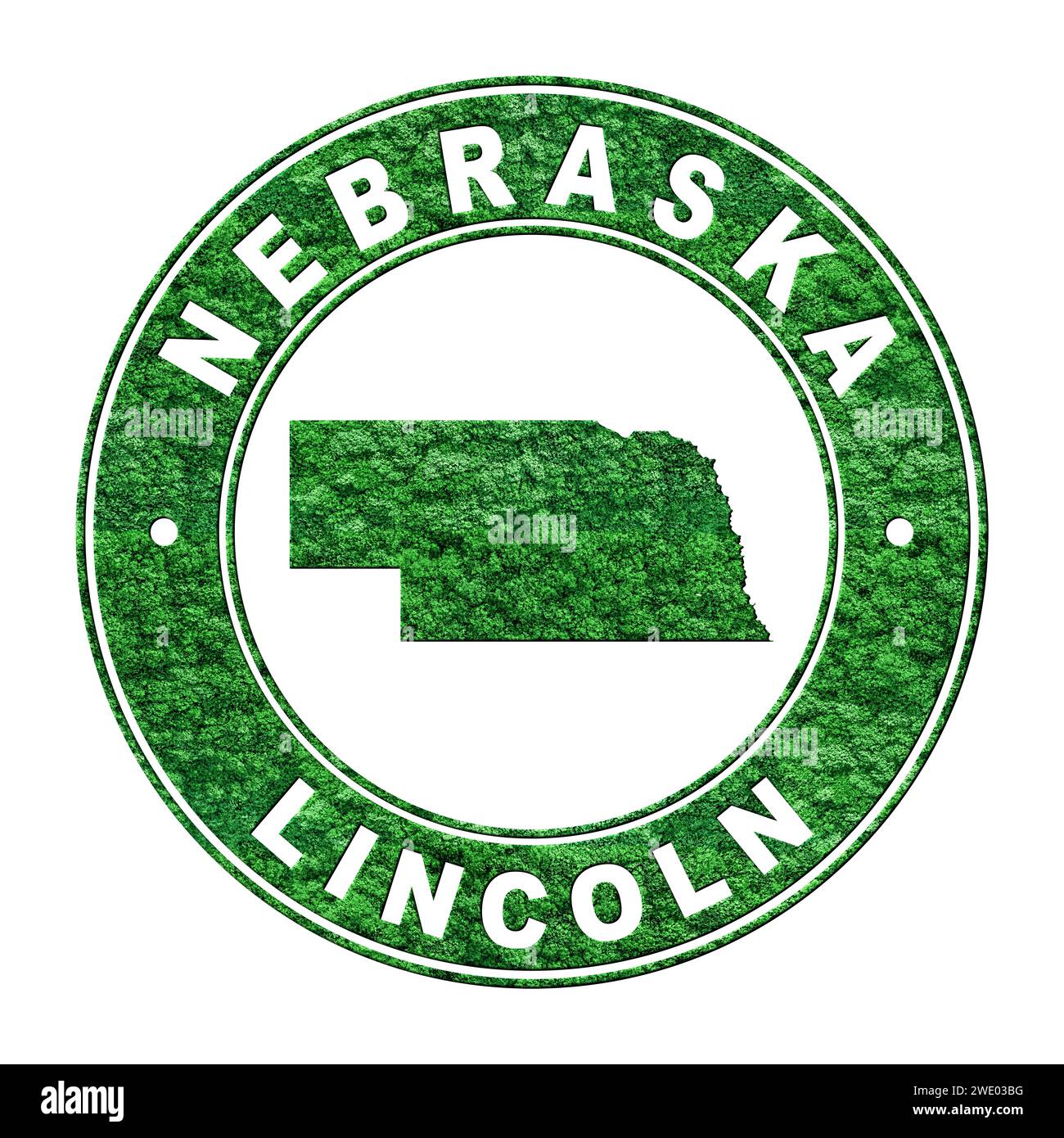 Map of Nebraska, CO2 emission concept, Clipping Path Stock Photo Alamy