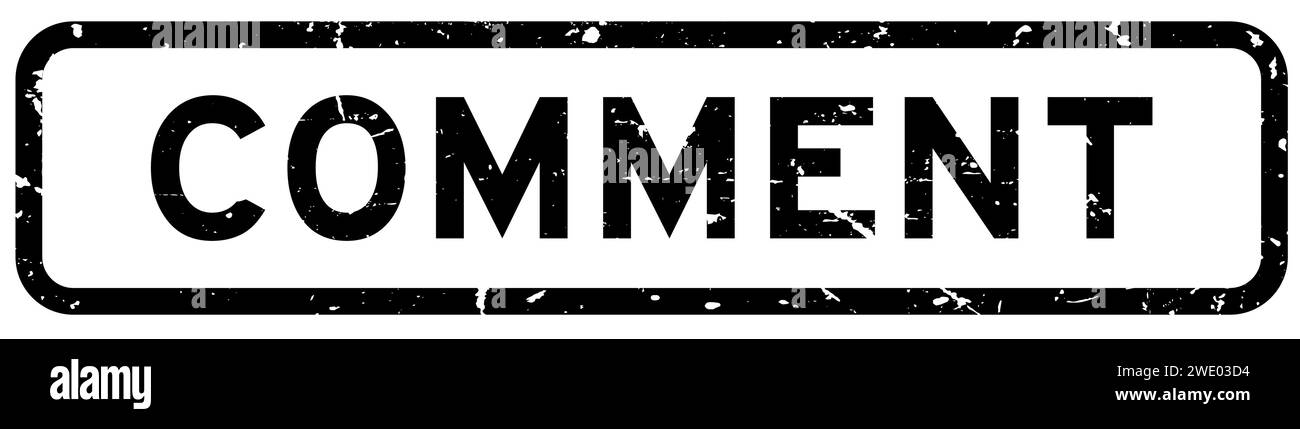 Grunge black comment word square rubber seal stamp on white background Stock Vector