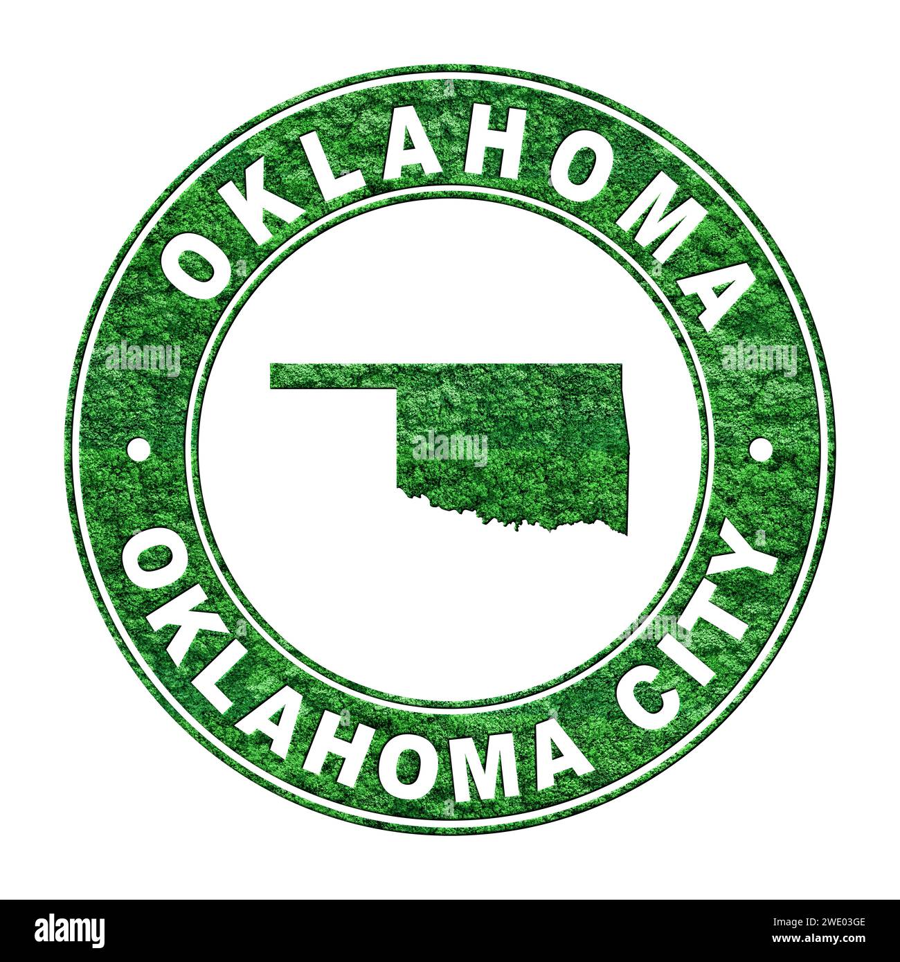 Map of Oklahoma, CO2 emission concept, Clipping Path Stock Photo Alamy