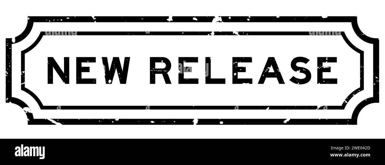 Grunge black new release word rubber seal stamp on white background ...