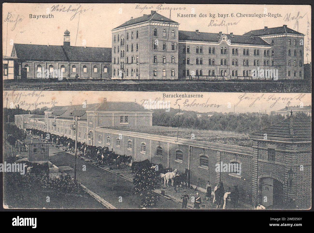 AK Bayreuth ChevaulegerKaserne 1915 Stock Photo Alamy