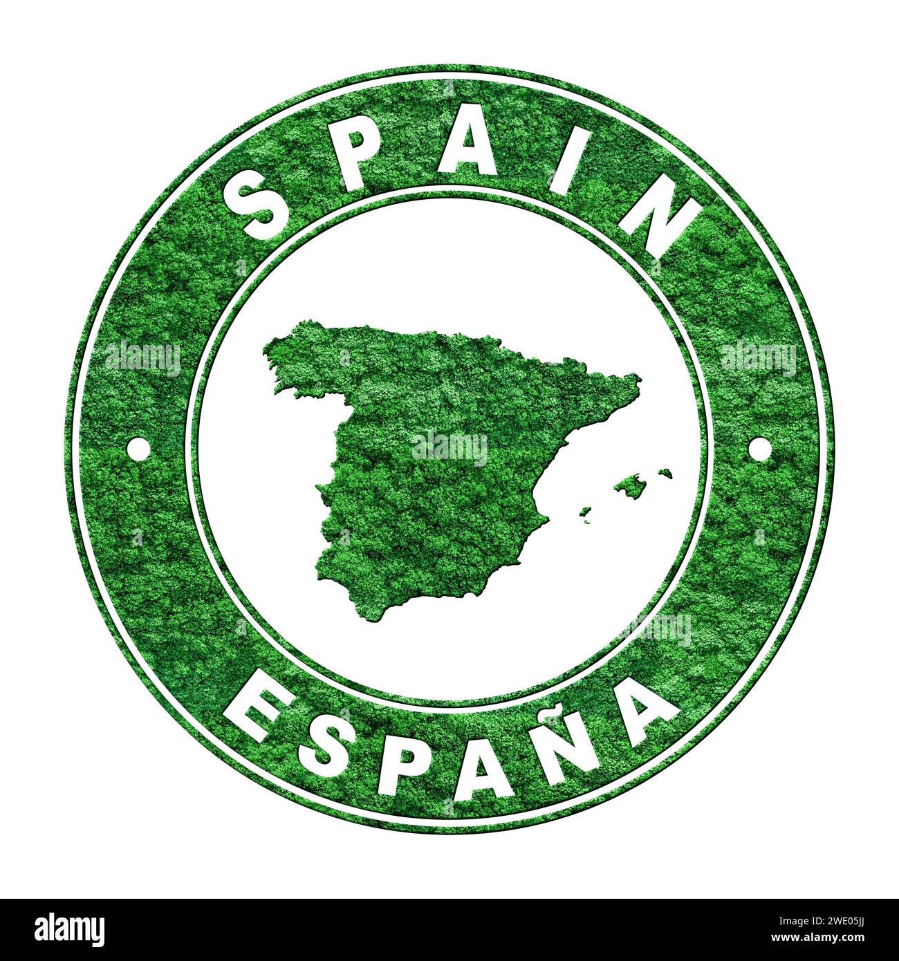 Map of Spain, CO2 emission concept, Clipping Path Stock Photo Alamy