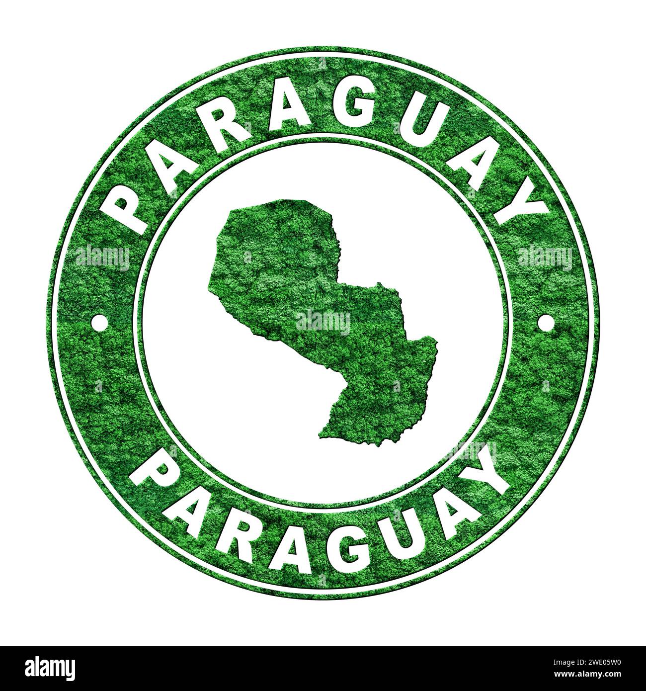 Map of Paraguay, CO2 emission concept, Clipping Path Stock Photo