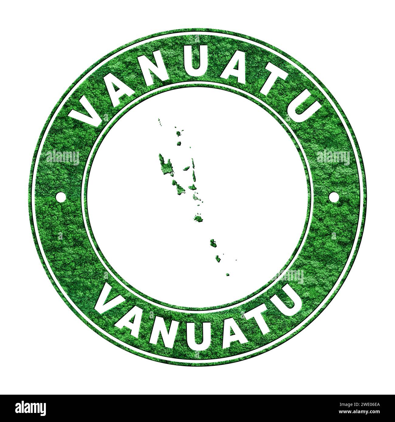Map of Vanuatu, CO2 emission concept, Clipping Path Stock Photo