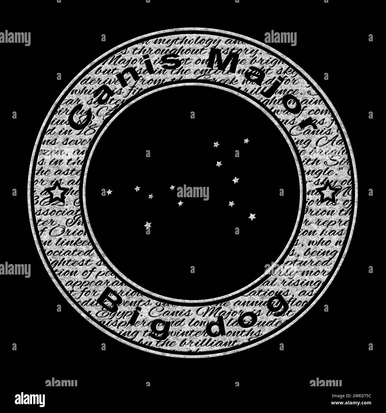 Canis Major Star Constellation On Black Background Greater Dog Canis Major Star Constellation On Black Background Greater Dog