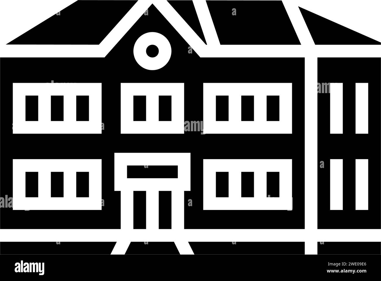 kid school building glyph icon vector illustration Stock Vector Image ...