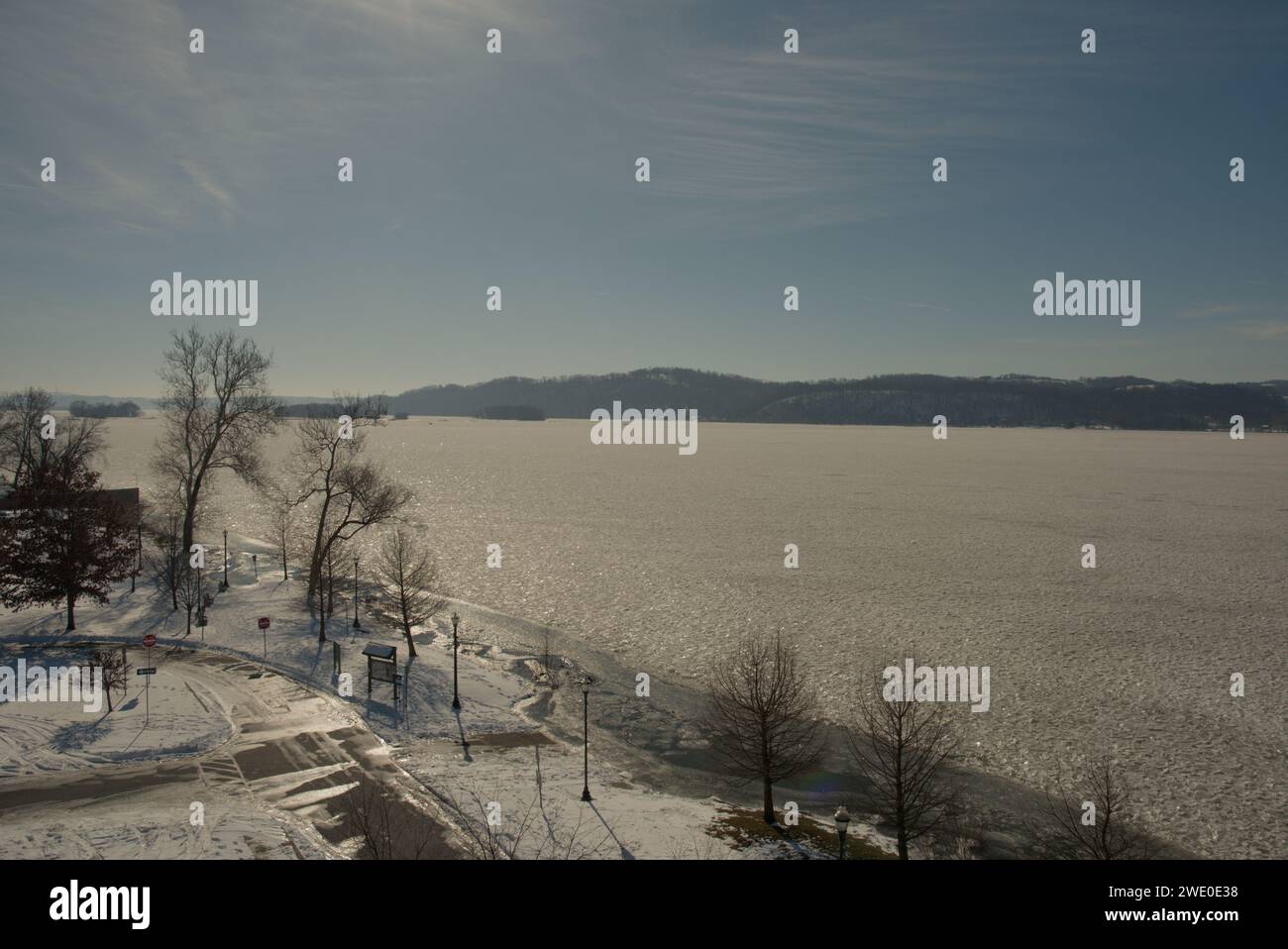 The frozen Susquehanna River in Pennsylvania Stock Photo