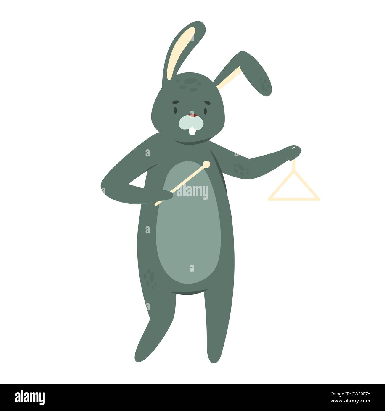 Cute musician rabbit. Animals musical band, forest concert with ...