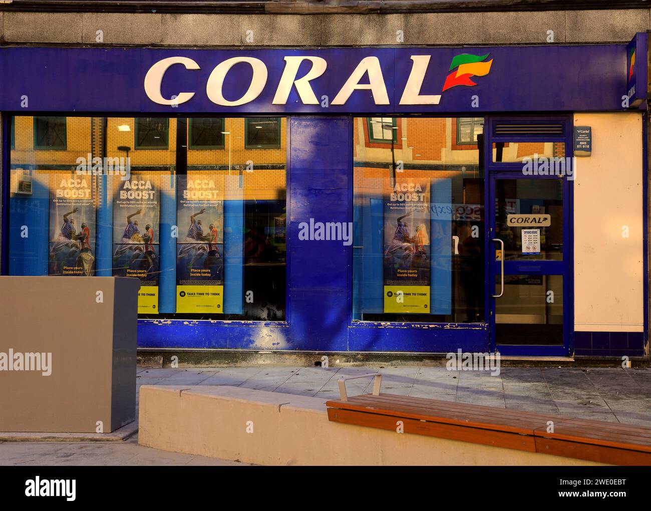Coral Bookmakers, Cardiff city centre. Taken January 2024 Stock Photo