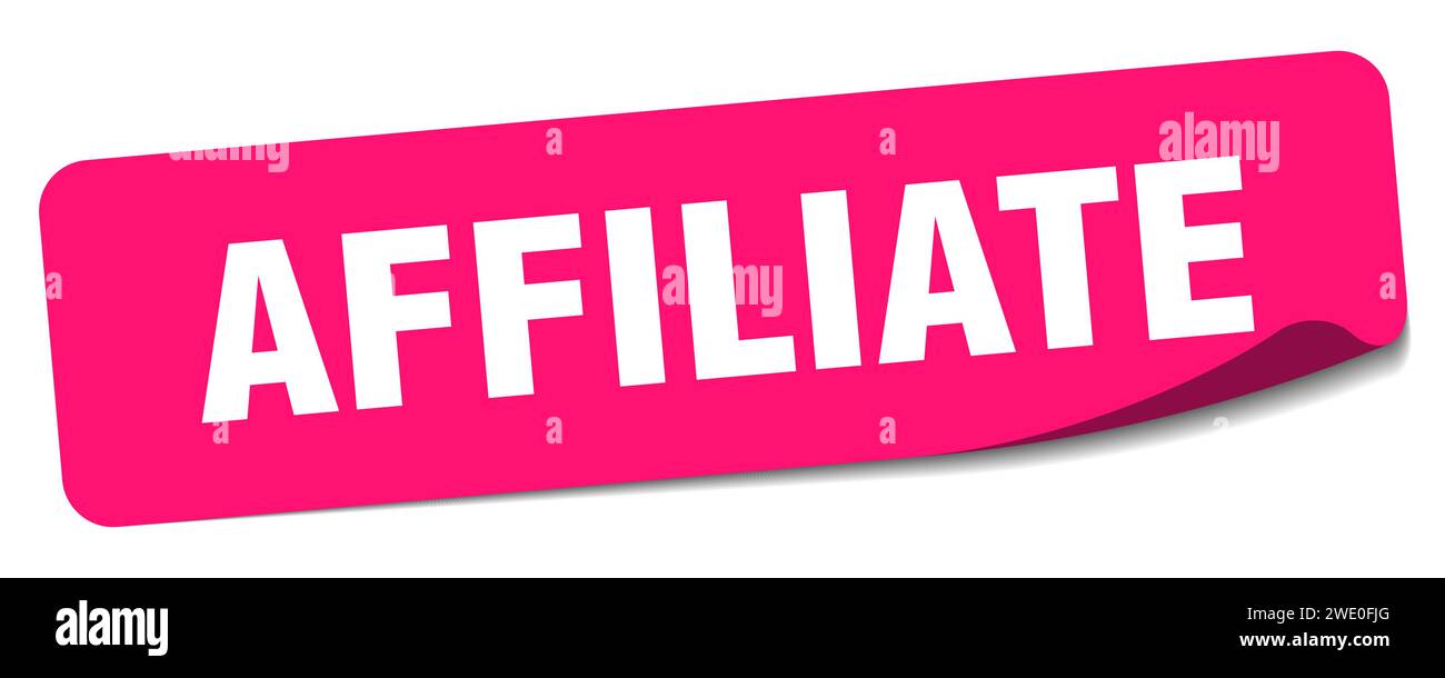 affiliate sticker. affiliate rectangular label isolated on white ...