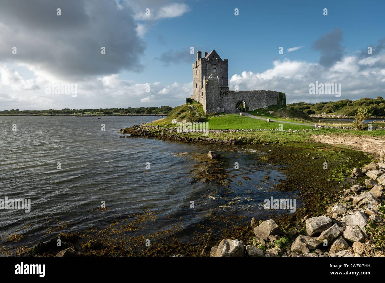 Dunguaire Castle in Galway Bay on a sunny summer's day, Kinvara, Ireland. Stock Photo