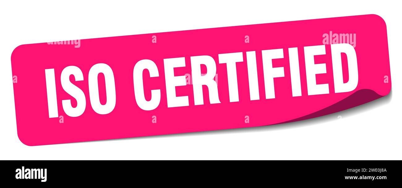 iso certified sticker. iso certified rectangular label isolated on ...