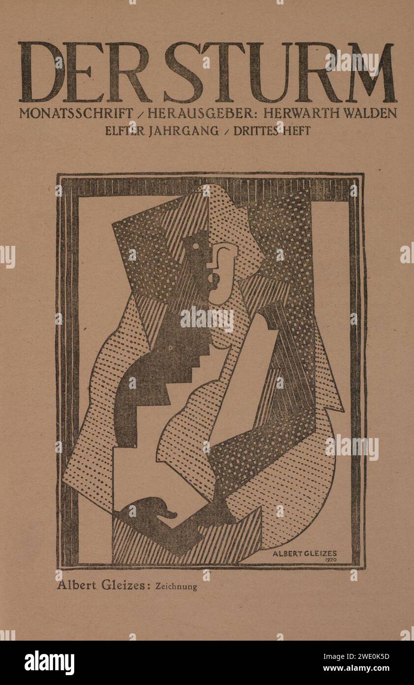 Albert Gleizes, drawing (zeichnung), Der Sturm, 5 June 1920. Stock Photo