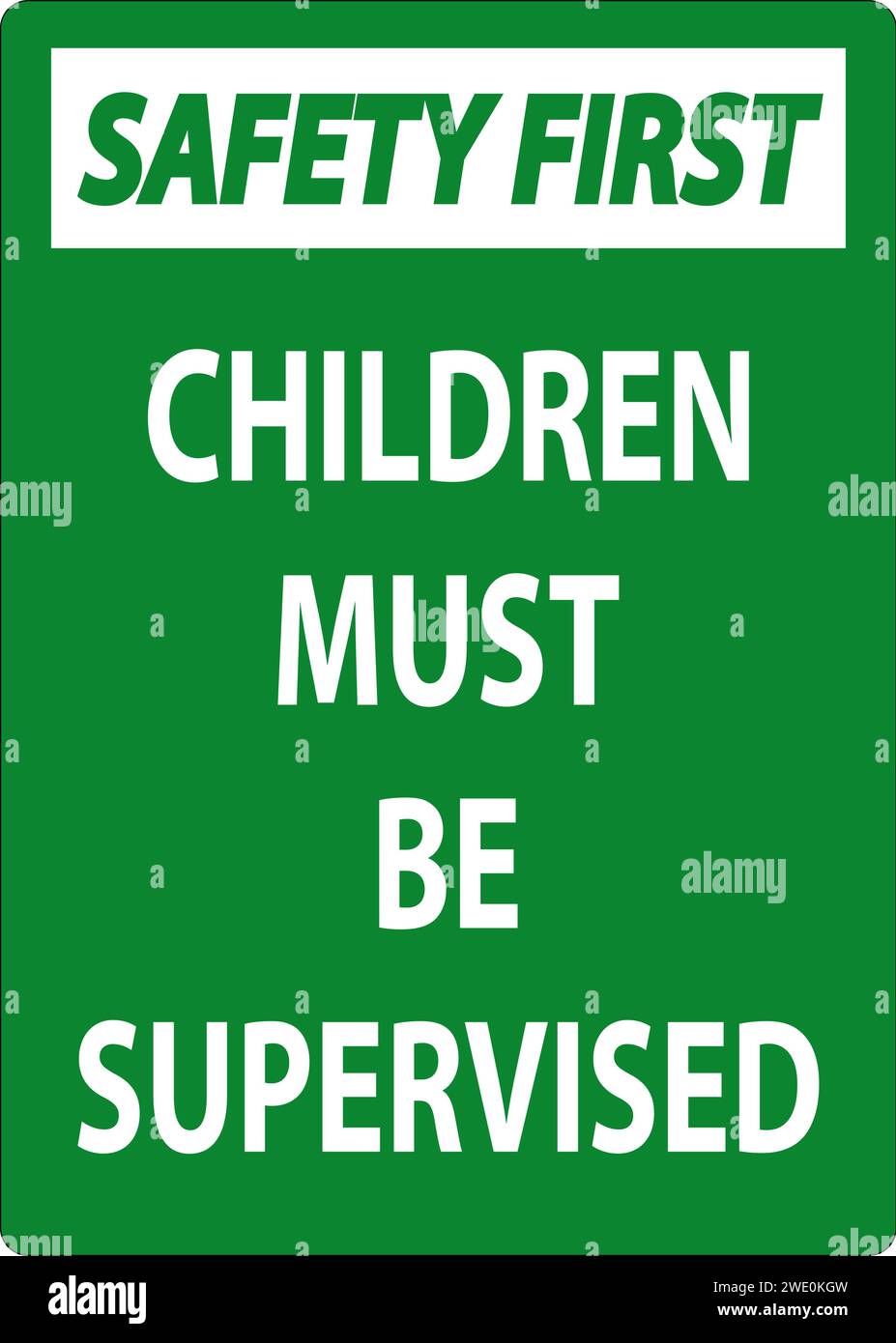 Pool Safety First Sign, Children Must be Supervised Stock Vector Image ...
