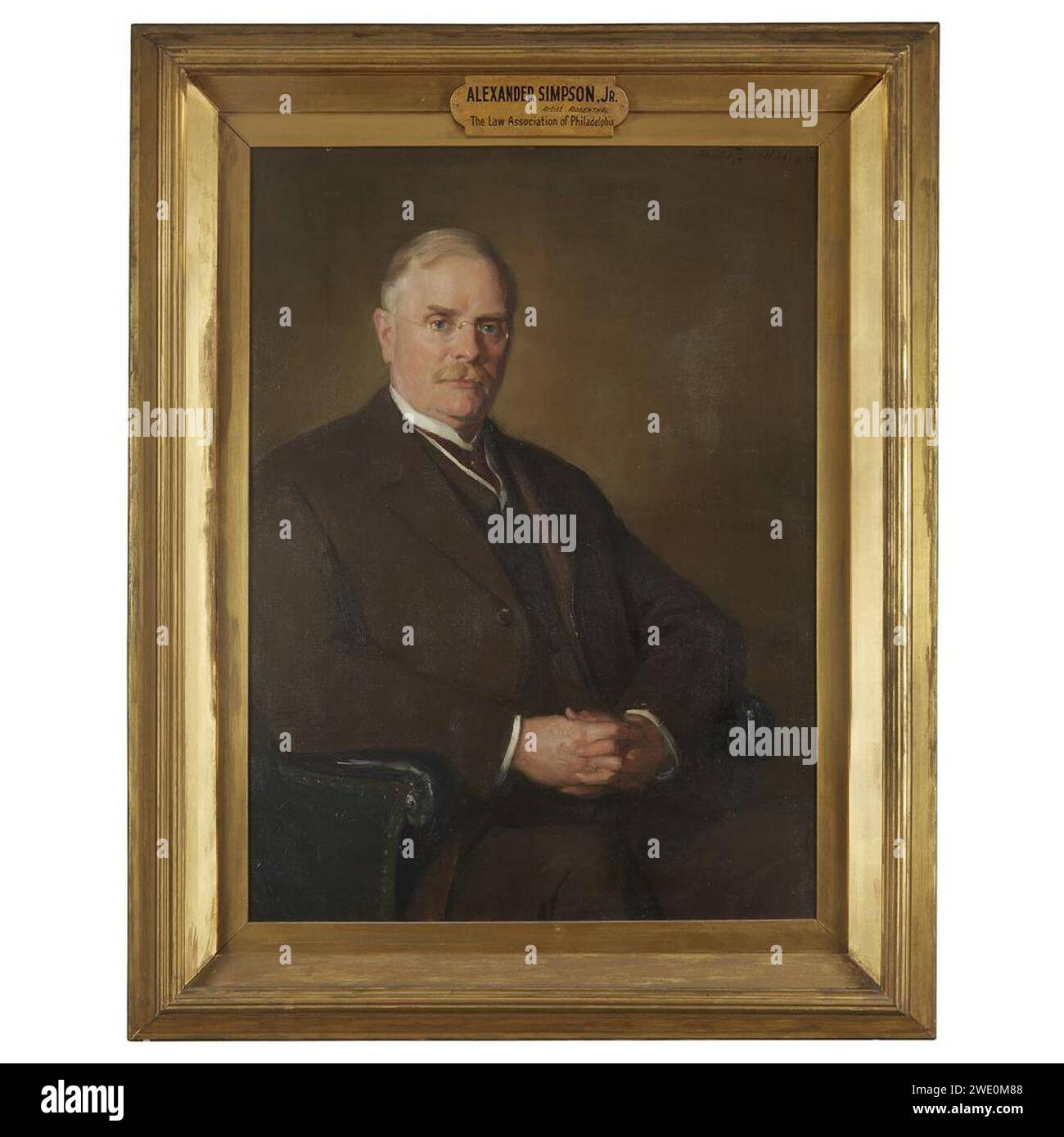 Albert Rosenthal (1863-1939) Portrait of Alexander Simpson (1855-1935). Stock Photo