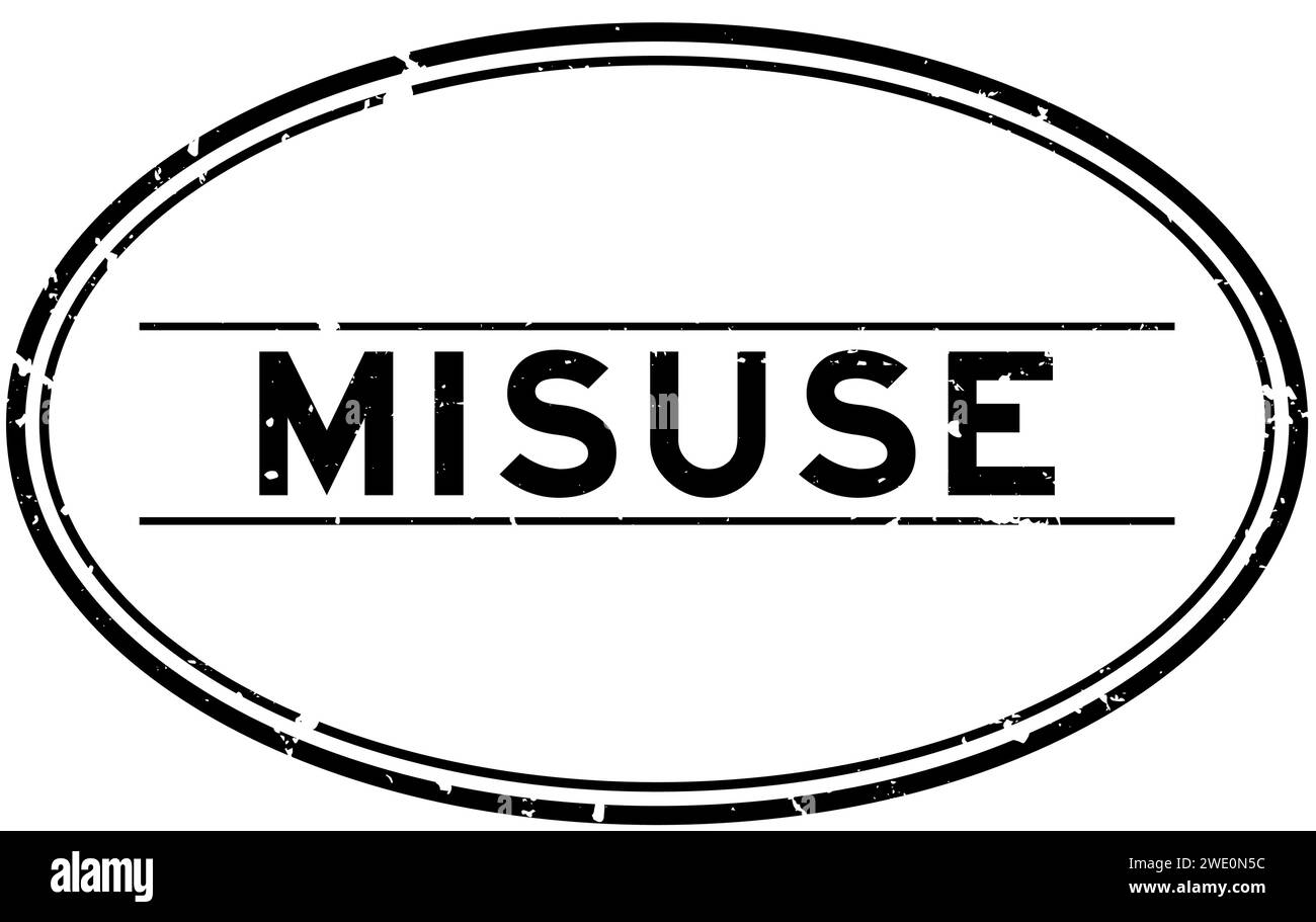 Grunge black misuse word oval rubber seal stamp on white background Stock Vector