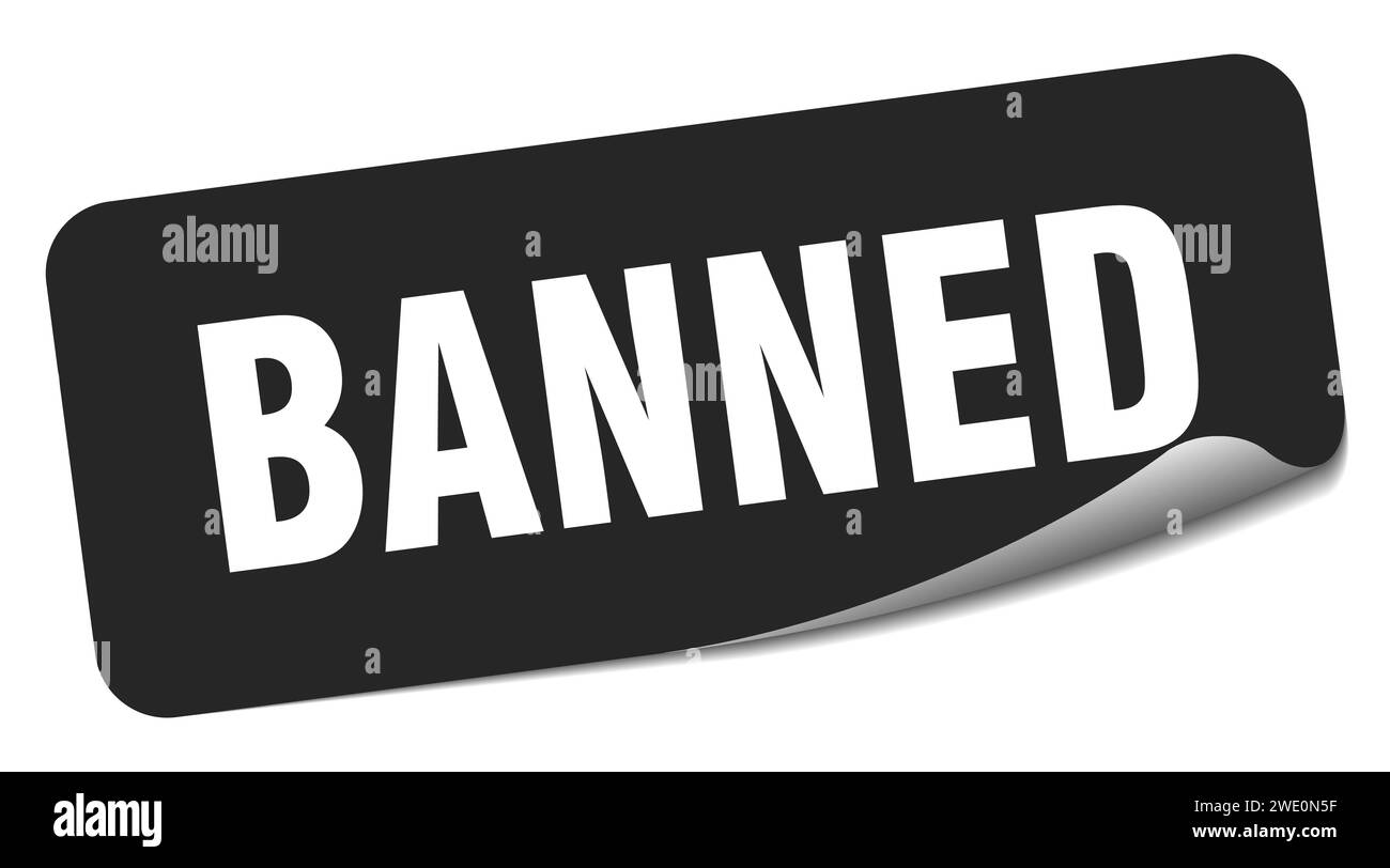 banned sticker. banned rectangular label isolated on white background ...