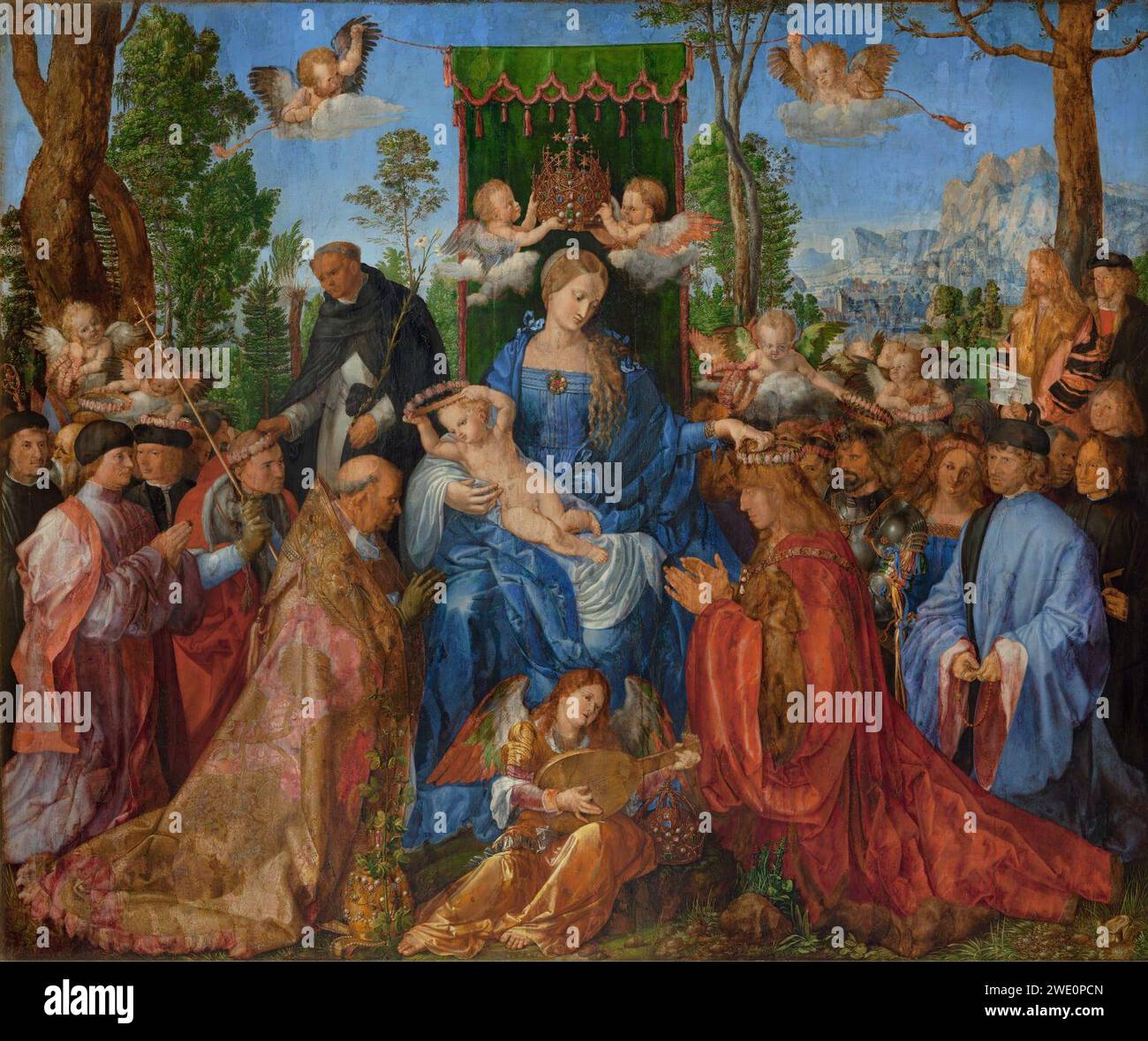 Albrecht Dürer - Das Rosenkranzfest (1506). Stock Photo