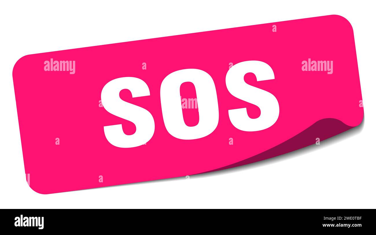 sos sticker. sos rectangular label isolated on white background Stock ...